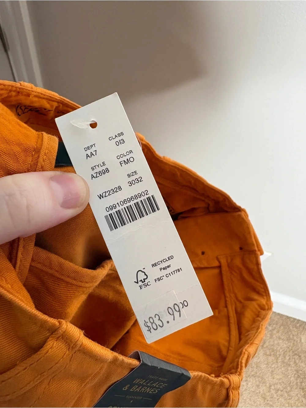 NWT Wallace & Barnes J. Crew Selvedge Officer’s Chino Pants Yellow Size 30 x 32